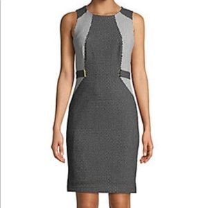 Calvin Klein Hardware Trim Jacquard Sheath Dress